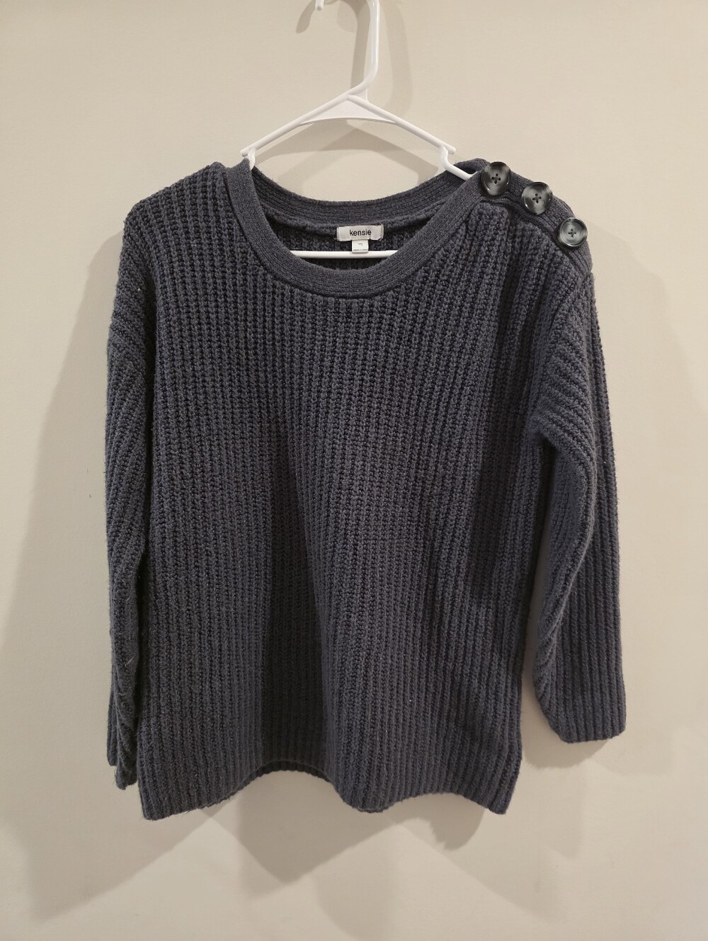 Kensie Womans Medium Thick Gray Sweater Cozy Stretchy